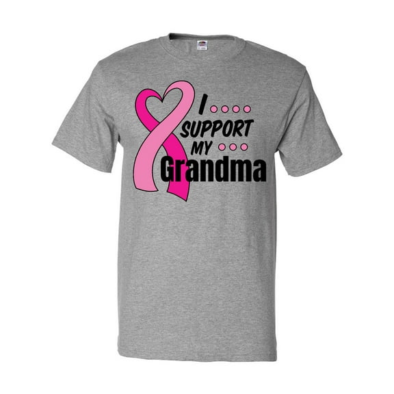 Inktastic Breast Cancer Awareness I Support My Grandma Pink Ribbon T-Shirt