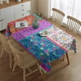 thumbnail image 2 of Rectangle Boho Patchwork Waterproof Tablecloth 60×84 Inch,Bohemian Style Stitching Colorful Floral Vintage Reusable Indoor/Outdoor Durable Table Cover for Party Kitchen Dinner Room Decor, 2 of 5