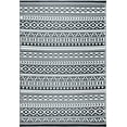 thumbnail image 3 of 6x9 Waterproof, Reversible Plastic Straw Outdoor Rugs for Patios | Also for Camping, RV, Deck, Porch, Balcony, Camp, Patio | Black, Stripe | Size: 5'11'' x 8'10'', 3 of 7