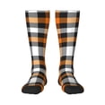 thumbnail image 1 of Balery Orange Plaid Calcetines novedosos Calcetines deportivos Calcetines hasta la rodilla Calcetines de algodón Calcetines originales y geniales, 1 of 6