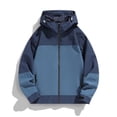 thumbnail image 1 of Leodye Veste Légère à Manches Longues pour Hommes, Résistante à l'Eau, Coupe-Vent de Randonnée, Bleu Foncé TG(TG), 1 of 3