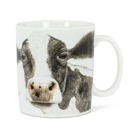 

4 in. Rosa Cow Jumbo Mug White & Grey