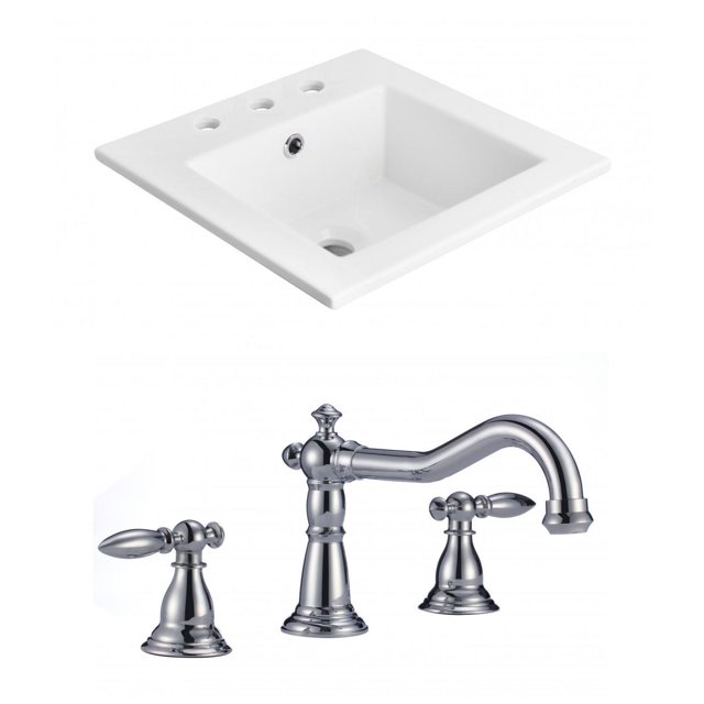 American Imaginations 21-in. W 3H8-in. Ceramic Top Set In White Color AI-15880