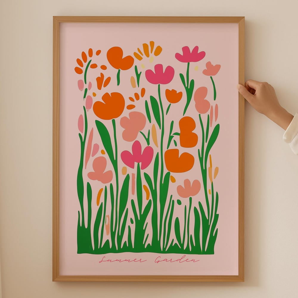 Flower Market Wall Art- Garden Wildflower Bouquet Poster Trendy Botanical Print for Room Floral Art for dopamine cubicle decor