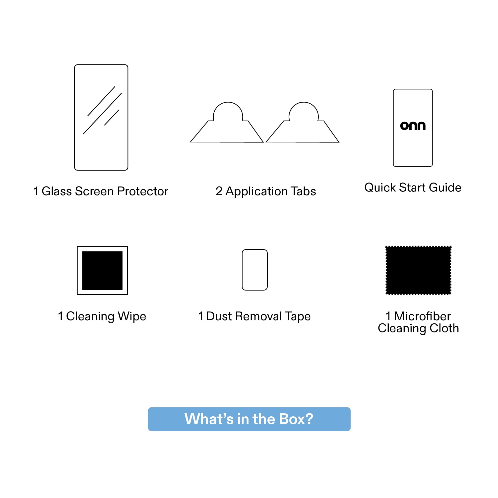 (2 pack) onn. Glass Screen Protector for onn. 7" Tablet Gen 1 / 2 / 3 / 4 (2019 2020 2021 2022 Model)