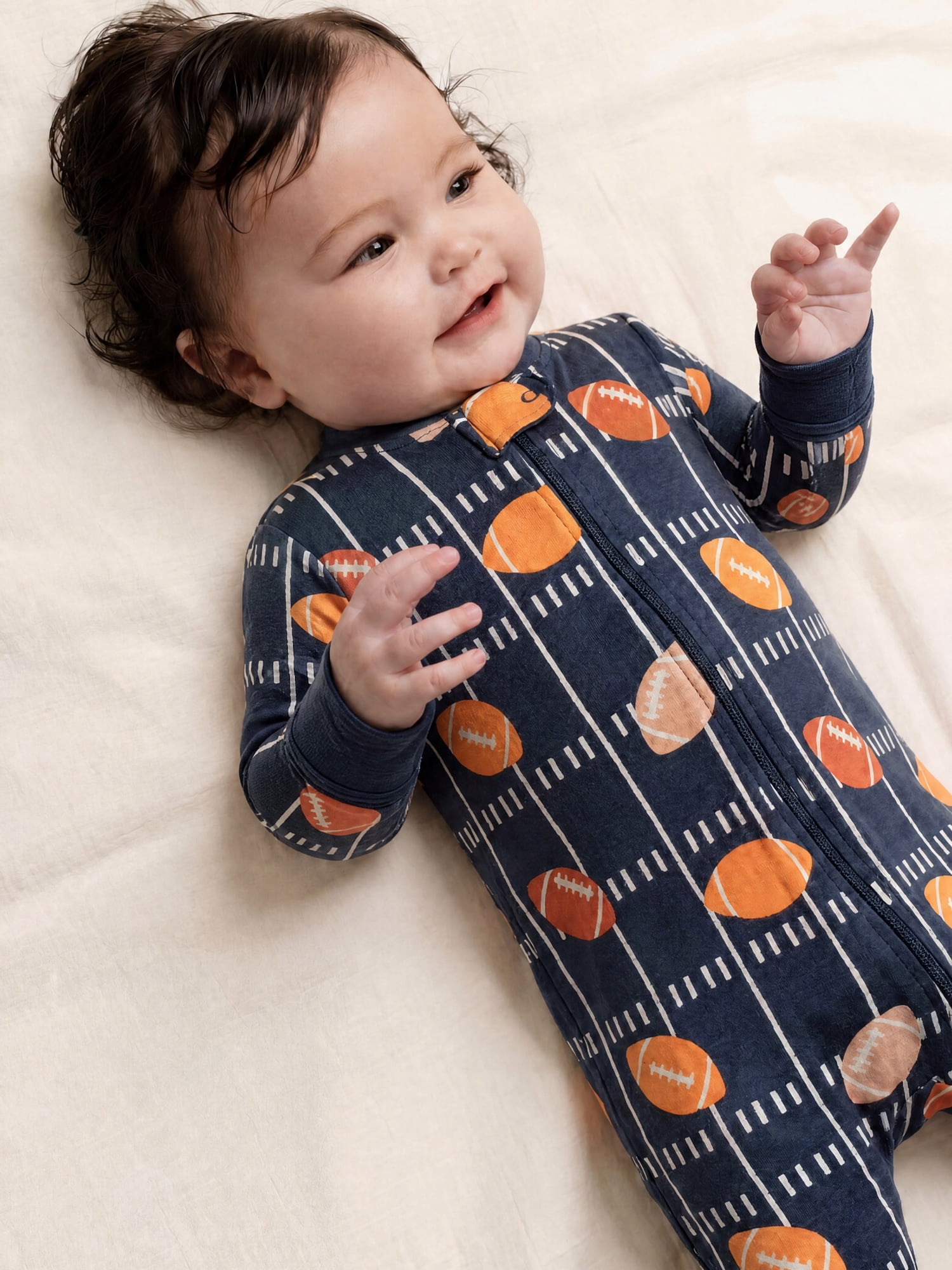 M+A by Monica + Andy Organic Cotton Gender Neutral Long Sleeve Baby One-Piece Pajama, Sizes Newborn - 24 Months