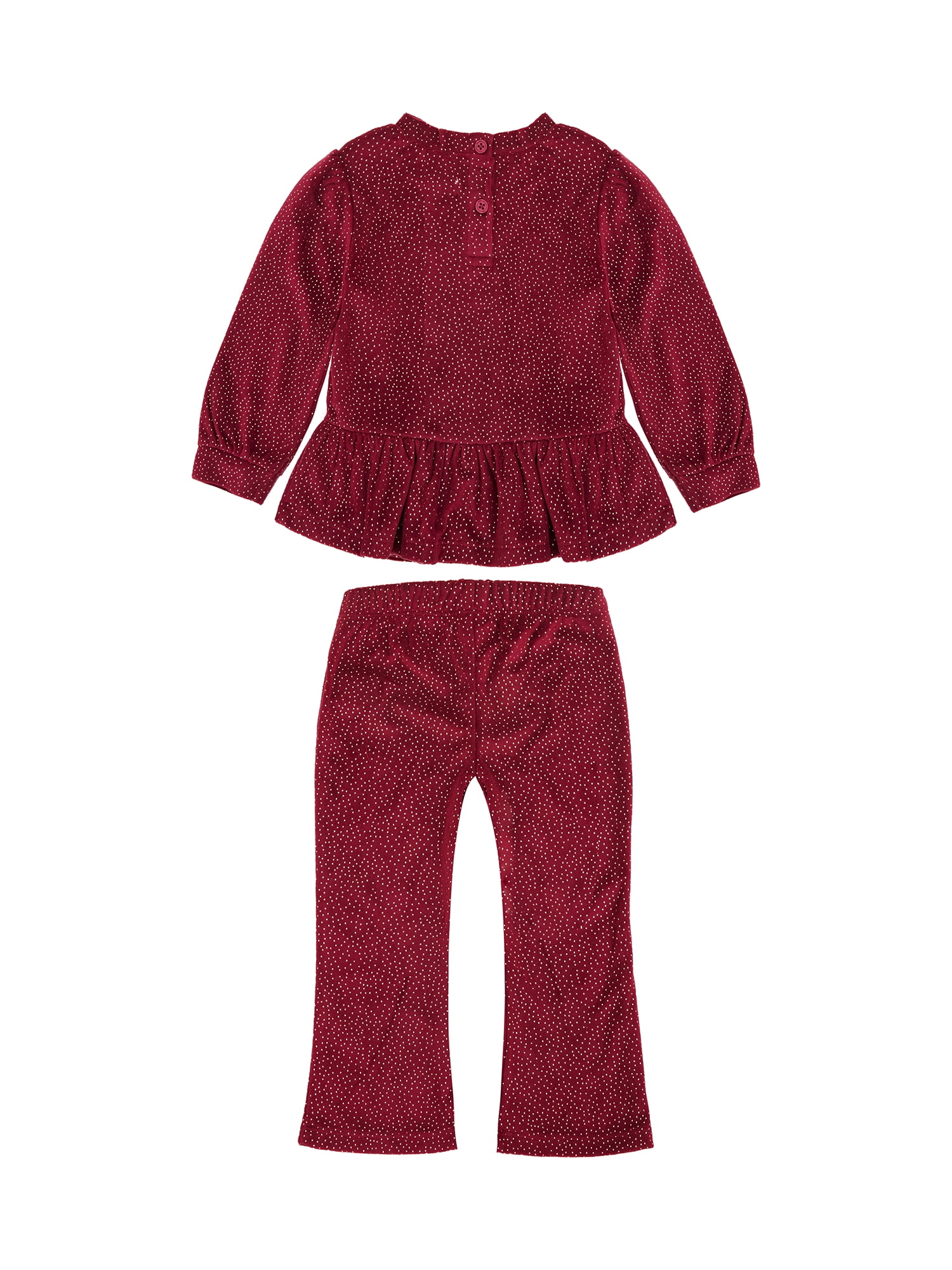 Wonderluxe Baby Girls' Cozy Velour Top, Pant and Headband, 3-Piece Set, Sizes 0-3M-24M