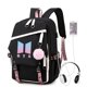 thumbnail image 3 of Kpop BTS Mochila con cable de audio USB puerto de carga coreano casual mochila portátil bolsa univer blanco, 3 of 8