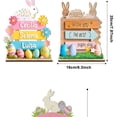 thumbnail image 6 of CoreLiving Easter Bunny Decorations Spring Tiered Tray Decor Set Colorful Wooden Block Signs Rustic Farmhouse Rabbit Table Centerpiece Happy Easter Gift for Home Office Party Indoor, 6 of 9