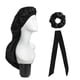 thumbnail image 3 of Gorro de dormir Yinane Gorro largo de raso negro, 3 of 8