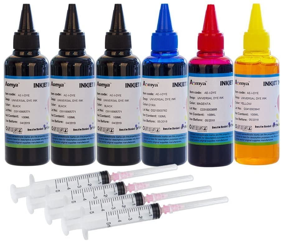 Aomya Ink Refill Kit 100ml for HP all Models such as 61 60 62 63 64 950