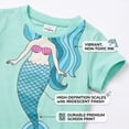 thumbnail image 3 of Rimyaw Toddler Girls Mermaid Pajama Set, 2-Piece Cotton Sleepwear, Short Sleeve Tee and Shorts, Soft Summer PJs, Sizes 3T, 3 of 6