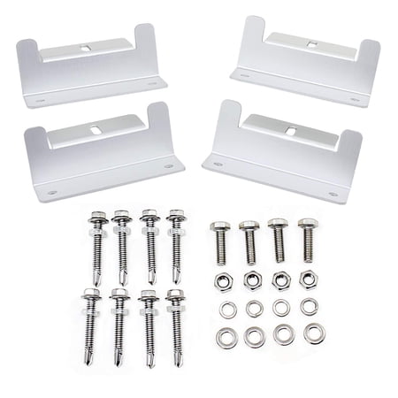 8 Supports En Z En Aluminium Pour Panneaux Solaires - Lot Avec 16 Boulons Et écrous, Résistants 8 Supports En Z En Aluminium Pour Panneaux Solaires - Lot Avec 16 Boulons Et écrous, Résistants