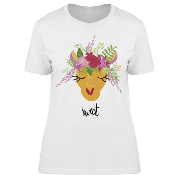 Sweet Llama Portrait T-Shirt Women -Image by Shutterstock, Female x-Large