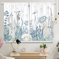 thumbnail image 3 of Nautical Ocean Kitchen Curtains, Sea Coastal Turtle Coral Seashell Starfish Short Small Cafe Window Curtain Over Sink Bathroom Dining Room Decor Rod Pocket Window Drapes 2 Panels 36"x28", 3 of 6