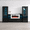 Black, variant on Komi WH03 Electric Fireplace Modern Wall Unit Entertainment Center