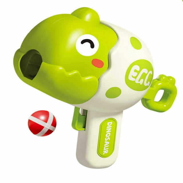 Dinosaur Ball Launcher Toy Green Plastic Catapult Game For Kids With 6 Balls Parent Child Interactive Skill Development
