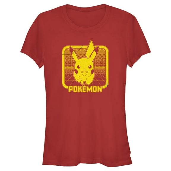 Junior's Pokemon Digital Pikachu Graphic Tee Red Small