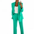 thumbnail image 3 of GILIGEGE Two Piece Sets for Women Sets Women 2 Outfits Outfits 2025 Casual Pant Suits Plus Size Wide Pants Suit Set Mint Green 4Xl, 3 of 6