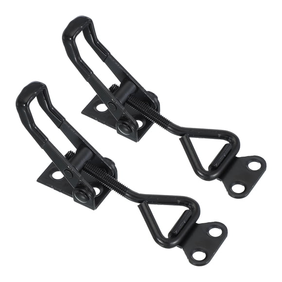 Uxcell Toggle Latch Clamp 4001 Style, Carbon Steel Adjustable Toggle Clamp 220Lbs Bearing Black 2 Pcs