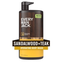 Every Man Jack Sandalwood Teak Hydrating Body Wash for Men, Naturally Derived, 28.8 fl oz