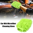thumbnail image 2 of Durable Practical Microfiber Car Wash Glove Mitt Anti Scratch Fluorescent Green, 2 of 4