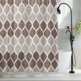 thumbnail image 2 of Geometric Moroccan Fabric Shower Curtain Moroccan Trellis Grey Brown Washable Shower Curtains for Bathroom, Waterproof Bath Curtain with Hooks Home Decor 72x72in, 2 of 8