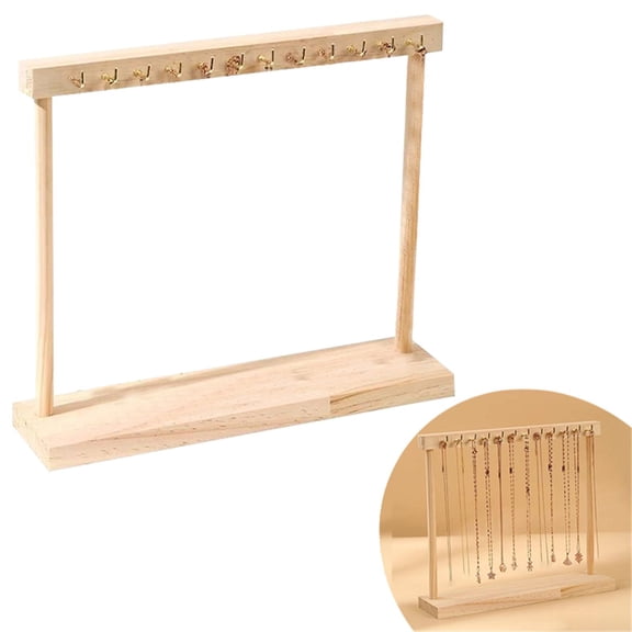 Necklace Hanger Wall Mount, Solid Wood Necklace Display Stand, Functional Wood Jewelry Stand, Simple Display Holder for Necklace Arrangement, Necklace Display Stand for Boutique Store