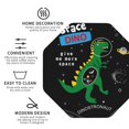 thumbnail image 3 of Honeii Space Dino Cartoon Black print Leather Coaster Set of 4, ideal for safeguarding your furniture from drinks spills and effortless cleanup-Octagon, 3 of 6