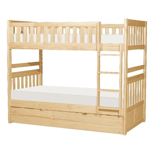 Lexicon Lit Superposé Simple/Simple en Bois de Pin Bartly avec Tiroir-Lit Simple en Pin Naturel