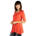 thumbnail image 2 of 24/7 Comfort Apparel Women's 3/4 Sleeve Tunic, 2 of 3