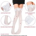 thumbnail image 5 of 1 par de calcetines altos hasta la rodilla con volantes de encaje Kawaii, medias largas con lazo para disfraz, malla de poliéster, estilo gótico, para la escuela, cosplay, fiesta, niñas y mujeres, 5 of 5