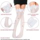 thumbnail image 5 of 1 par de calcetines altos hasta la rodilla con volantes de encaje Kawaii, medias largas con lazo para disfraz, malla de poliéster, estilo gótico, para la escuela, cosplay, fiesta, niñas y mujeres, 5 of 5