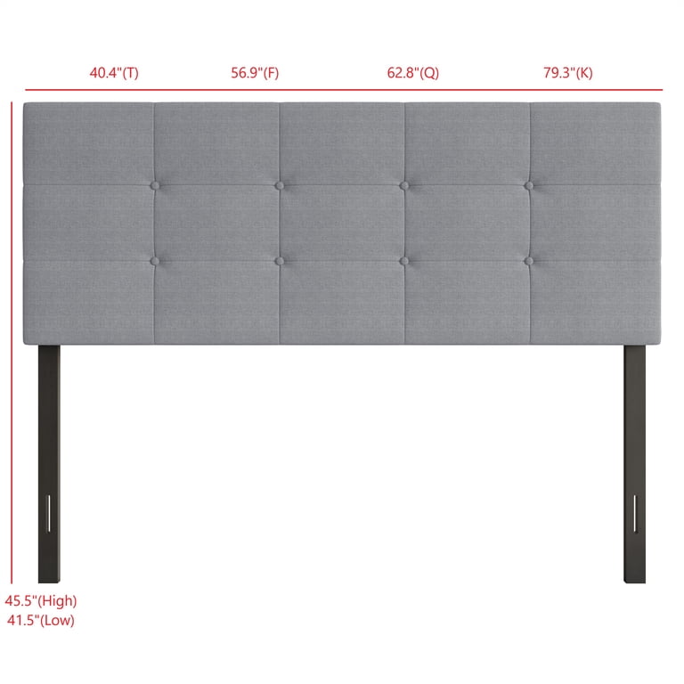 Home Design Gina Queen Tufted Upholstered Headboard photo 7