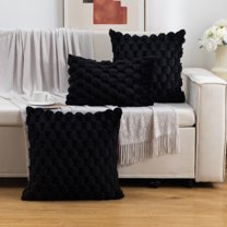 Textured Bubble Throw Pillow Covers 3-Pack, Soft Cozy Decorative Cushion Cases for Couch Sofa Bedroom Living Room Home Décor – Modern Plush Accent (Cover Only)