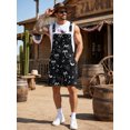 thumbnail image 4 of Bindefon Bibs Overalls Men Work Coveralls Shorts Printed Jumpsuit(Ghost,XL), 4 of 9