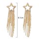 thumbnail image 4 of Pendientes colgantes con borlas y diamantes de imitación en forma de estrella, largos, para uso diario, joyas, dorados, 4 of 4