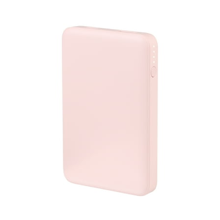 onn 5000mAh Portable Power Bank with USB-C and USB-A ports, Compact Size, LED Indicator Lights, Pink - Compatible with iPhone, iPad, AirPods, Samsung Galaxy, Note, Pixel & More