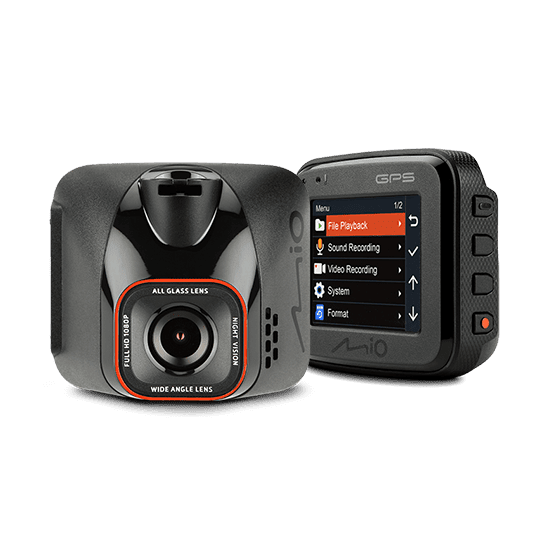 MIO Dash Camera 5415N6090023 MiVue C570; 150 Degree View Angle Lens; 1080P/30fps Full HD Resolution; MP4; Sony STARVIS CMOS Imaging Sensor; With G-Sensor; With GPS Tracking
