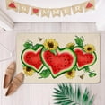 thumbnail image 2 of Summer Watermelon Decorative Front Door Mat, Heart Shaped Melons Sunflower Doormat Indoor Outdoor Non-Slip Floor Entryway Rug, Bees Seasonal Home Kitchen Decoration 17x30 Inch, 2 of 6