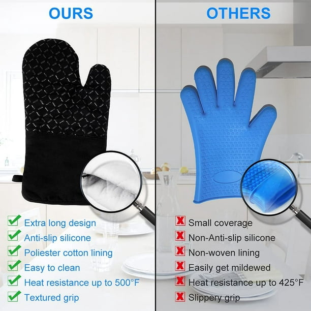 Best Mom Ever Oven Mitts and Pot Holders Mother's Day Heat Resistant Oven  Mit Glove Pad 2PCS Soft Cotton Lining Non-Slip Safe for Baking Kitchen