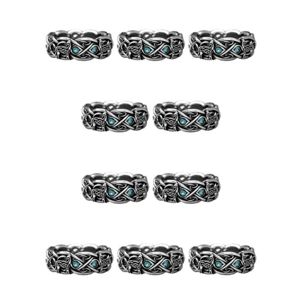 Guardurnaity Anillo unisex de aleación en estilo vintage, regalo para entusiastas de la moda, anillo punk vintage, el mejor regalo CR6474 6 CR6474 seis 10Conjunto