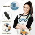 thumbnail image 2 of 5 Pcs Kitchen Set Heat Resistant Oven Mitts and Non-Slip Pot Holders with Adjustable Cooking Apron Cute Car and Leaf, 2 of 6