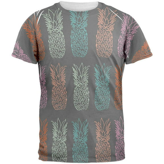 Pineapple Grey All Over Mens T Shirt Multi 2XL