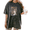 Black-4, variant on Washed Black Wizard Riding Cat Tarot Card Graphic Print Tshirt Graphic Tees Shirts Mystical Cottagecore Casual Tops S-2XL
