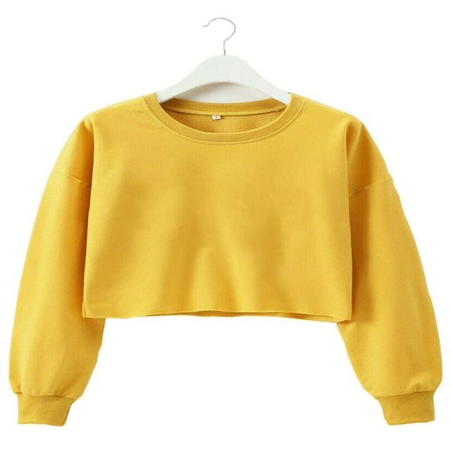 Sweat-Shirt Décontracté à Manches Longues pour Femmes, Pull, Crop Top, Manteau