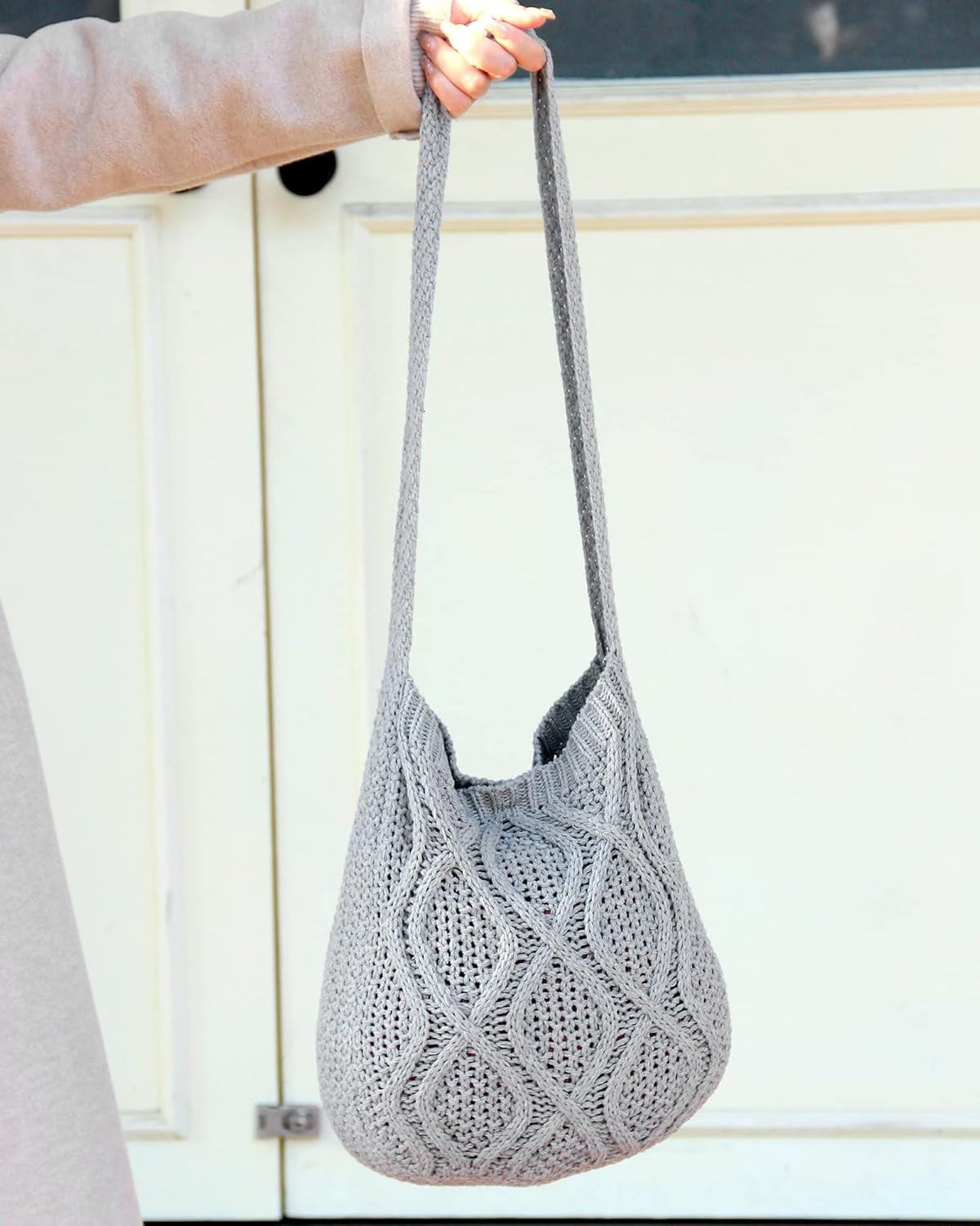 CAILDANL Handmade Crochet Bag–Boho Chic Shoulder Bag, Aesthetic Kinted Bag,Cute Crossbody Bag,Beach, Shoppingor Daily Use