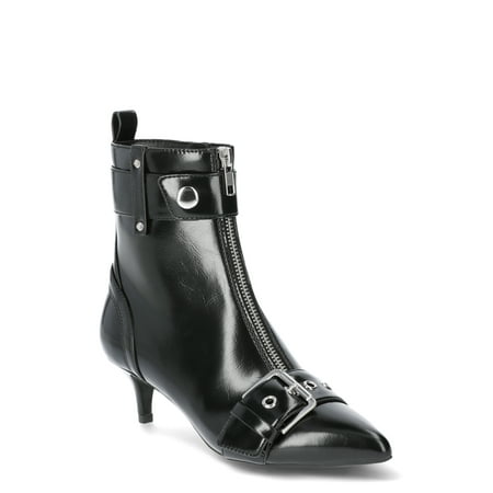 

Scoop Women’s Faux Leather Buckle Kitten Heel Ankle Boots