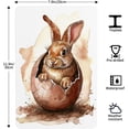 thumbnail image 4 of Letreros metálicos de hojalata con diseño de conejito sentado en un huevo de chocolate, decoración de pared de 30 x 20 cm, 4 of 8