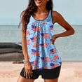 thumbnail image 4 of Enjoytime Tankini Swimsuits for Women Conservative Print Strappy Back Set with Boyshorts Two Piece Bathing Suit Tummy Control Swimwear, 4 of 6